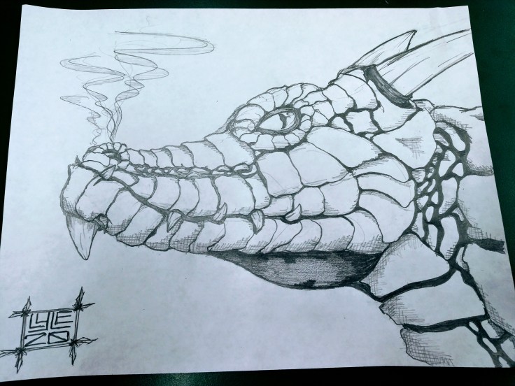 Dragon sketch, 2020