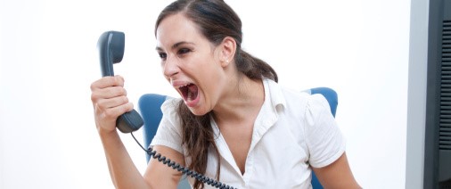 Woman yelling at her phone