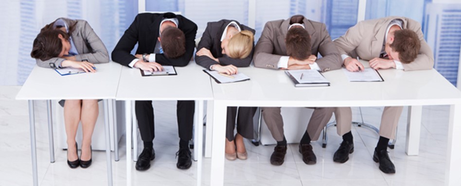 People sleeping in a meeting