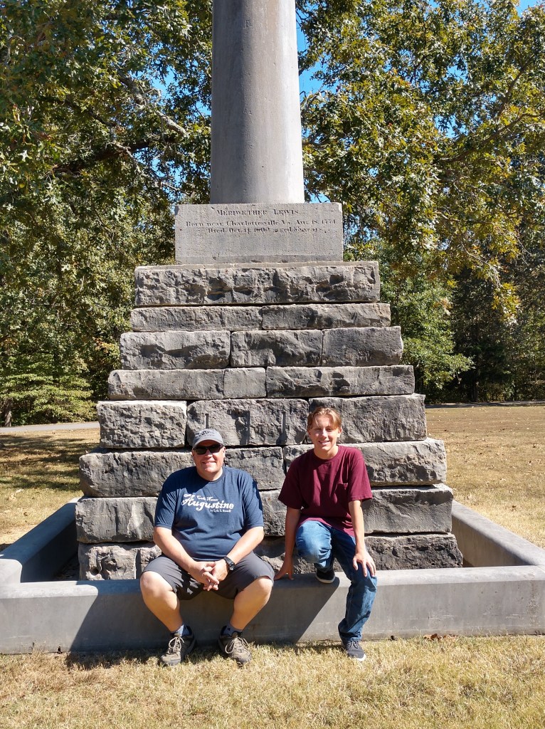 My son and I at the Meriwether Lewis monument