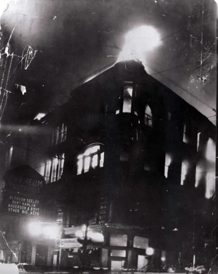 The Orpheum on fire, October 16th, 1923